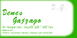 denes gajzago business card